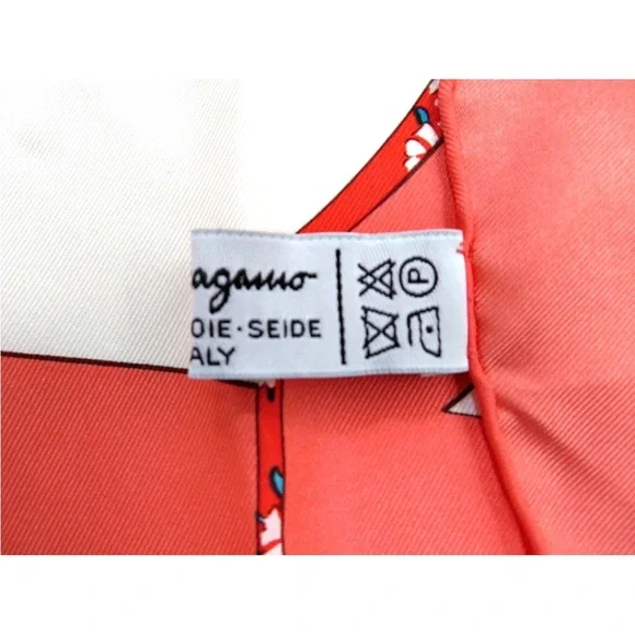Salvatore Ferragamo Floral Pink and Red Scarf - Picture 8 of 8